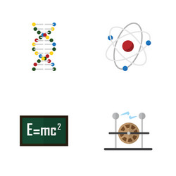flat science set of orbit theory relativity vector image