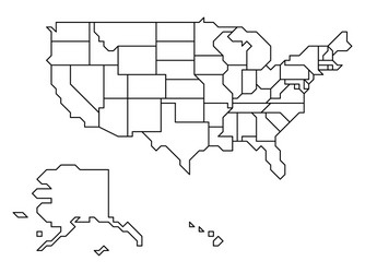 generalized retro map usa Vector Image