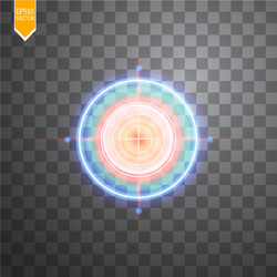 neon target isolated game interface element vector image