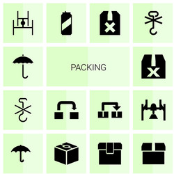 Packing icons vector