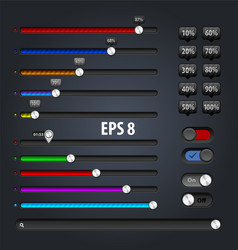 Progress Loading Bars Set vector image