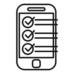 smartphone showing checklist with checked boxes vector image