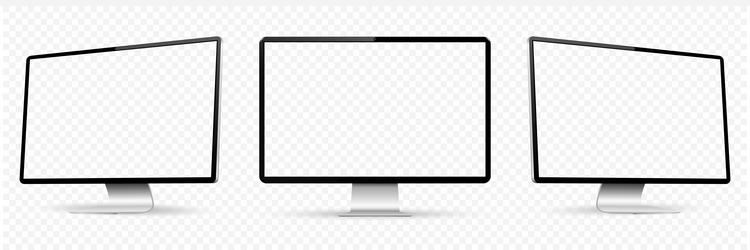 Three Computer Monitors - Transparent Display vector image