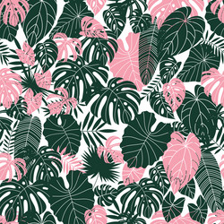 Tropical leaves seamless pattern elegant palm vector