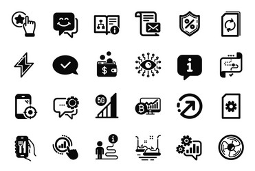 Set technology icons related to smile vector