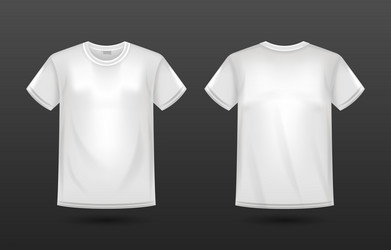 3d realistic white tshirt mockup template vector