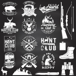 Hunting Club Badge Set Vector Image