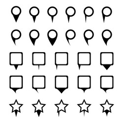 map pin pointer sign set isolated template vector image