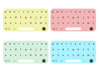 set of keyboard for user interface smartphone vector image
