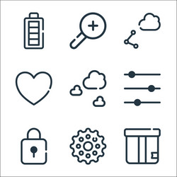 ui master line icons linear set quality vector image
