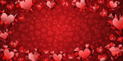 Background hearts vector