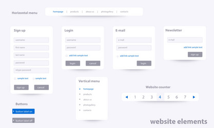 business website elements with text vector image