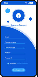 create business account smartphone interface vector image