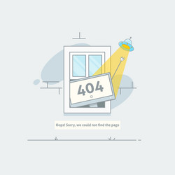 Design 404 error page is lost and not found vector