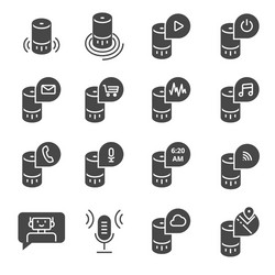 flat smart speaker and virtual assistant vector image