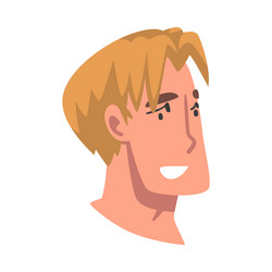 man head with smiling facial expression side view vector image
