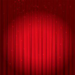 Red Stage Curtain with Glitter Effect Vector Image