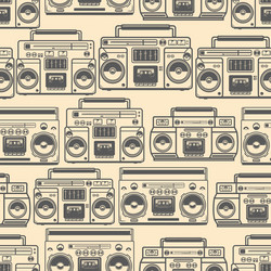 seamless pattern with boomboxes design element vector