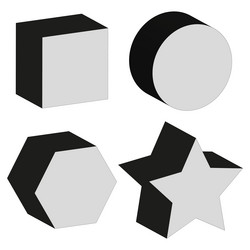 three dimensional shapes geometric 3d objects vector image