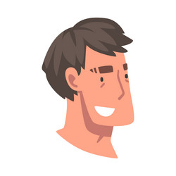 man head with smiling facial expression side view vector image