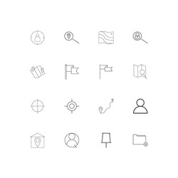 maps and navigation linear thin icons set vector image