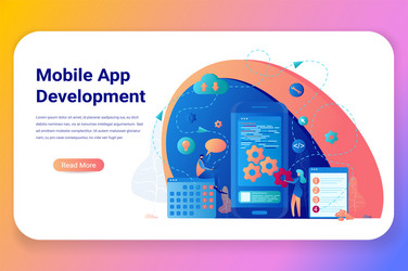 mobile application development business banner vector