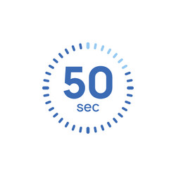 50 second timer clock sec stopwatch icon vector