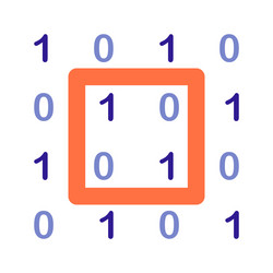 binary code outline icon vector image