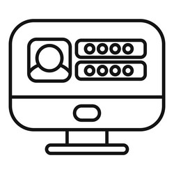 computer displaying user login form with password vector image