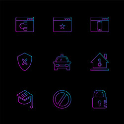 convocation car lock shield windows ui vector image