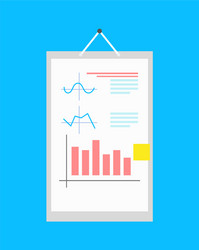 Diagrams and charts on framed paper card vector