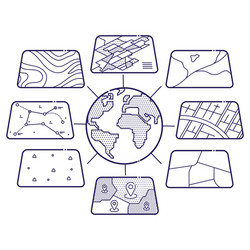 gis concept data layers for infographic vector image
