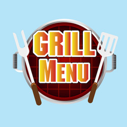 grill menu top view background image vector image