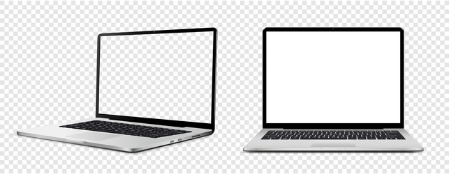 laptop computer with white and empty screen vector image