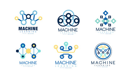 machine learning system original design vector image