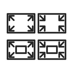 screen mode icon set display video on computer vector image