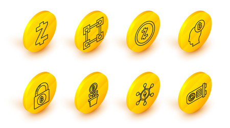 set line mining farm blockchain technology vector image