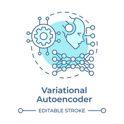 variational autoencoder soft blue concept icon vector image