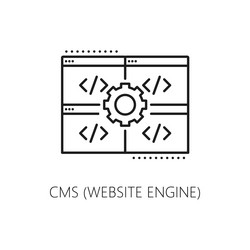 website engine cms content management system icon vector