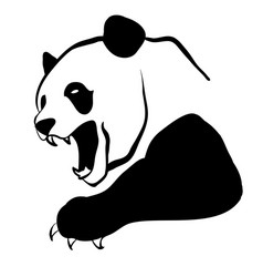 angry panda vector