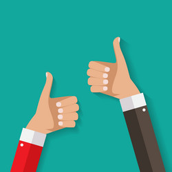 flat design thumbs up background vector