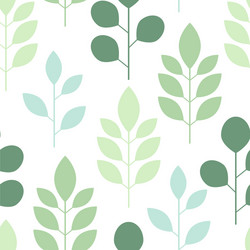 seamless pattern of abstract trees and leaves vector image