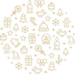 Background with different christmas and new vector