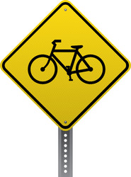 bicycle crossing sign vector