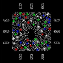 bright mesh wire frame chip bug with light spots vector image