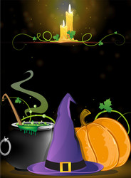 halloween witch supplies vector