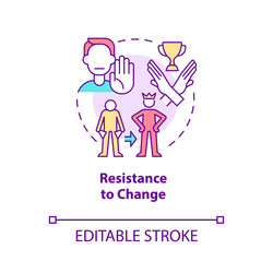 Resistance to change concept icon vector