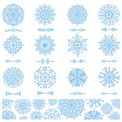 Snowflakes shapesdivider borders pattern vector