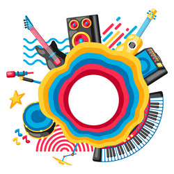 background with musical instruments music party vector