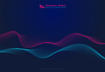 abstract technology particles wavy design 3d vector image